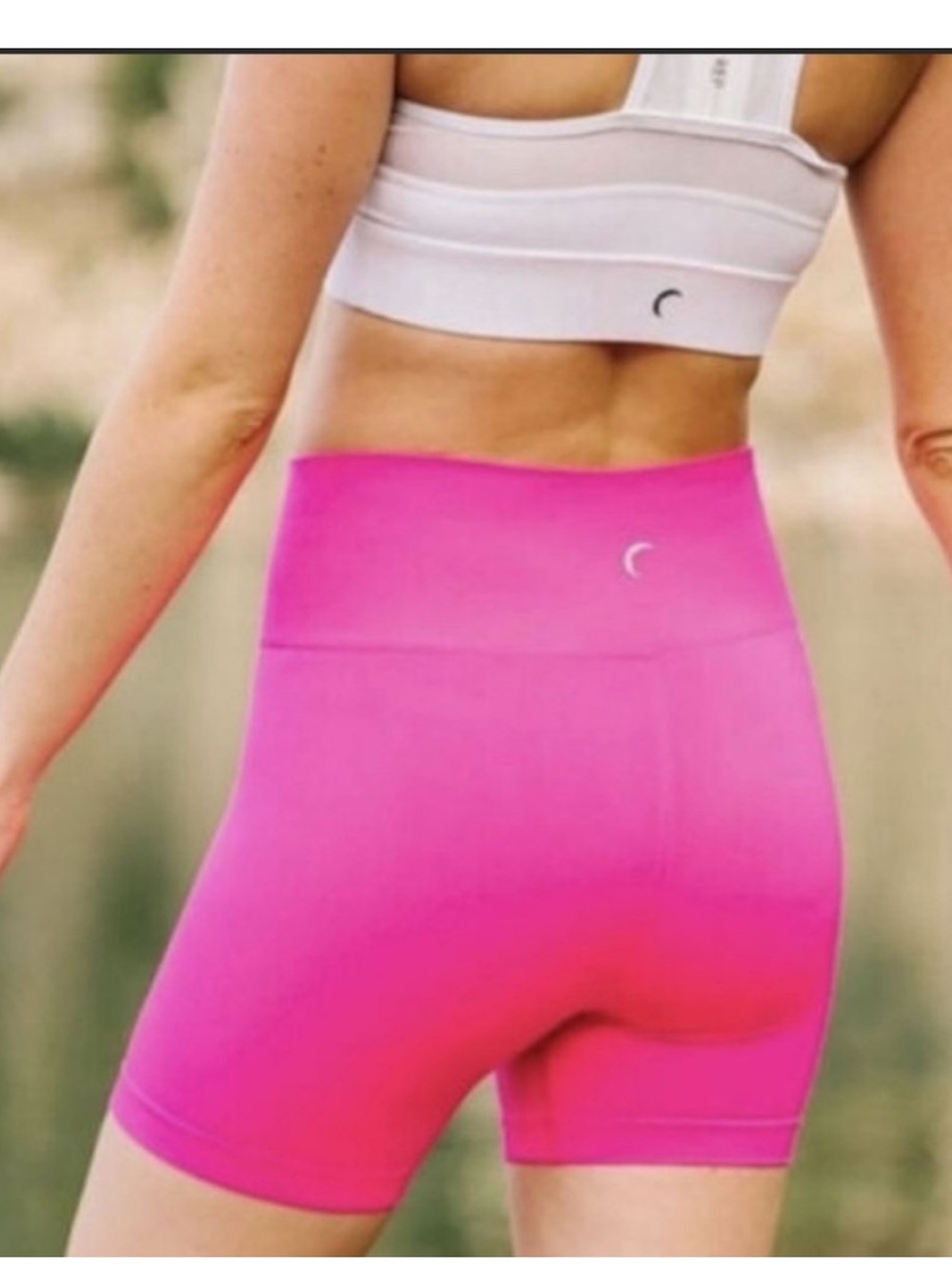 Zyia Active Bright Neon Pink Compression Biker Shorts 5" Inseam Womens small